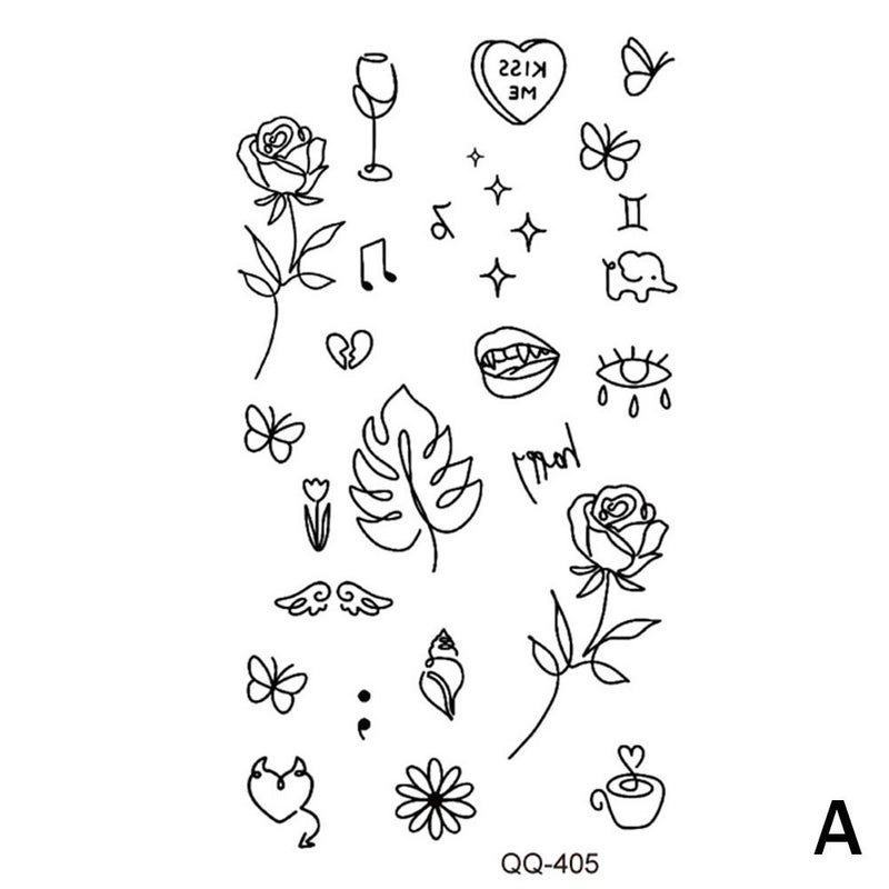 Minimalist Waterproof Temporary Tattoo Stickers, Semi-Permanent, Long-Lasting, Waterproof, Rub-Resistant, Realistic Tattoo Colors, Won't Fade. 1pc